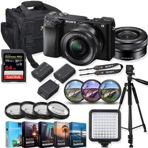 A6100 Mirrorless Digital <b>Camera</b> 16-50mm F/3.5-5.6 OSS Lens Kit 64GB Extreme Pro Memory Card Video Accessory Bundle Body Type - Product Image 5