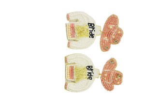 Boucles d'oreilles en perles de rocaille multicolores plaquées or faites à la main 14K design bonhomme de neige perlé pour les occasions d'anniversaire - Product Image 2