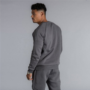 Custom Sweatshirt Men Dark Grey Crew Neck <b>Long</b> Sleeve Pullover Casual Fleece Winter Wear <b>Top</b> - Product Image 2