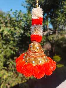 Guirlandes de fleurs artificielles indiennes traditionnelles Gota Kone glands décor de mariage taille personnalisable célébrations de pré-mariage - Product Image 6