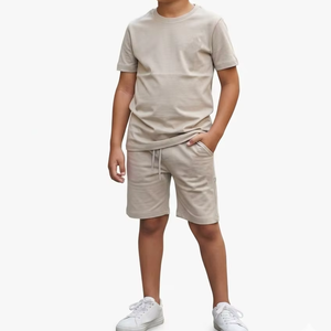 Ensemble de vêtements pour enfants personnalisé en deux pièces, survêtement en laine, haut et short, tenue décontractée pour garçons et filles, imprimé animal, 1-5 ans, printemps - Product Image 1