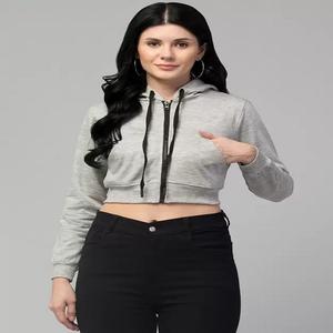 Sweat à capuche court à manches longues décontracté pour femmes de qualité supérieure, adapté à toutes les occasions d'hiver - Product Image 2