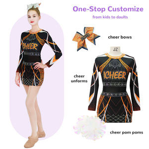 Uniformes de pom-pom girl orange personnalisés uniformes de pom-pom girl sexy pour femmes uniformes de pom-pom girl marron vendus en gros - Product Image 2