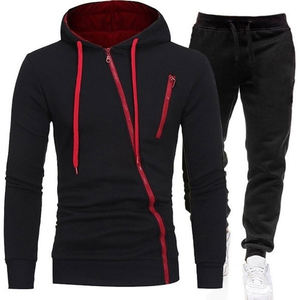 <b>Men</b> Tracksuit Full Zip up Stacked <b>Cargo</b> <b>Pants</b> 2 Pieces Set Bamboo Fiber Sporting Track Suit Male Fitness Jogging Suit - Product Image 2