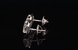 14K oro blanco joyería fina diamante Stud pendientes laboratorio diamante colección elegante Stud pendientes - Product Image 3