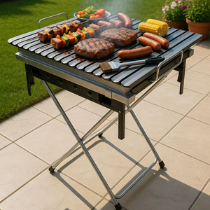 Parrilla Portátil Plegable Dorello con Rejilla de Acero Inoxidable y Asas para Acampar al Aire Libre y Cocinar en el Patio - Product Image 1