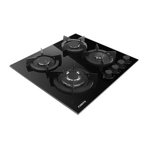 موقد غاز مدمج بأربعة شعلات مع تحكم أمامي، يعمل بالبطارية الإلكترونية، للاستخدام التجاري في الفنادق، موفر للطاقة بسطح زجاجي - Product Image 3