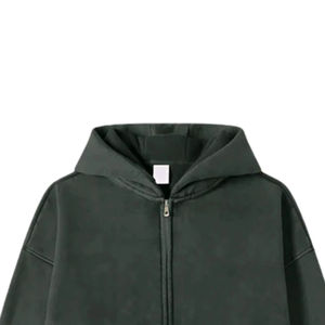 Sudaderas con Capucha y Cremallera, Estampadas Personalizadas OEM, 100% Algodón, Felpa Francesa, Cierre Completo, Estilo Vintage, Lavado Ácido, Desgastadas, para Hombre - Product Image 6