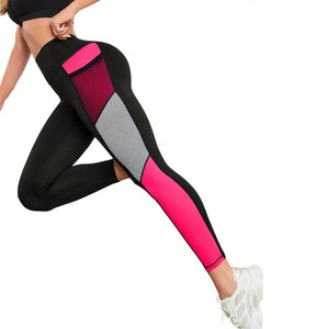 Women's High Waist Elastic Winter Gym Yoga <b>Leggings</b> Solid Color Compression Fit Cotton Bamboo Fiber Breathable Pockets Athletic - Product Image 5