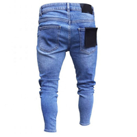 Pantalon slim droit pour hommes, pantalon en denim élastique à taille moyenne, avec logo personnalisé, vente en gros