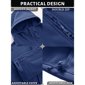 Vestes coupe-vent à coque dure d'extérieur de haute qualité Couleurs contrastées pour l'alpinisme Fermeture à glissière Service OEM Vestes pour hommes - Product Image 5