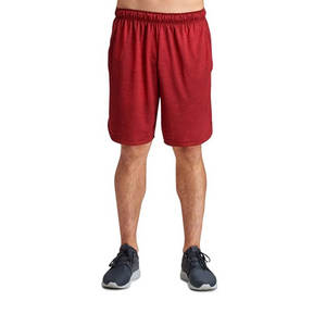 Shorts de jogging décontractés pour hommes, respirants, écologiques, en toile unie rouge, taille mi-haute, en coton et polyester, pour la gym, l'entraînement et la course, personnalisables - Product Image 6