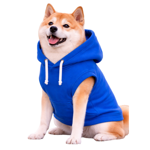 Blue <b>Dog</b> Hoodie Classic Solid Color Pet Pullover Hoodie Cozy Warm Comfortable Fleece Sweatshirt - Product Image 1