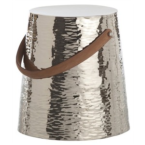 Table basse d'appoint de canapé moderne italienne minimaliste en verre trempé, tabouret carré en aluminium moulé argenté, rembourrage personnalisé pour - Product Image 3