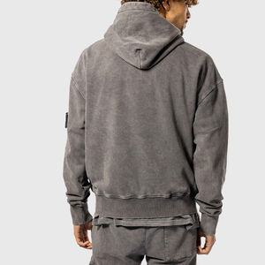 100% algodón, venta al por mayor, ropa de calle, sudaderas con capucha de talla grande para hombre, ropa de entrenamiento, Sudadera con capucha Vintage Stone Wash Activewear - Product Image 4