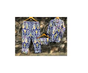 <b>Women's</b> Ultra-Soft 100% Cotton Floral Hand Block Print Pajama Set Light Night Dress with Pants and <b>Shirt</b> for Spring and Summer - Product Image 1