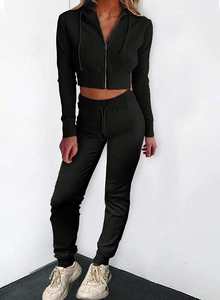 Sweats à capuche à manches courtes pour femmes Top court pour filles Pull court à capuche fin d'automne Top court pour femmes - Product Image 4