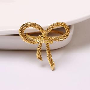 Glamorous Gold Bow Napkin Ring Holder for Formal <b>Table</b> Decor Wedding Events Hotel Use Stylish and Classy Design - Product Image 6