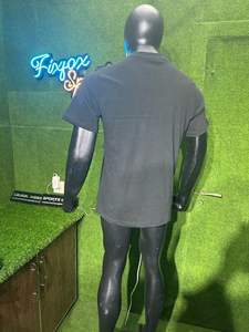 Camiseta personalizada 100% de tela de lona de algodón 300g transpirable para hombre, camiseta informal estampada de manga corta con cuello redondo, ajuste holgado, logotipo personalizado - Product Image 5