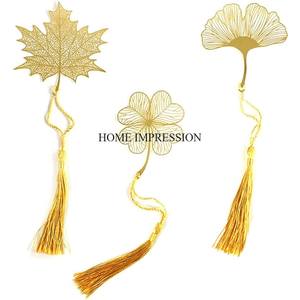 ที่คั่นหนังสือดีไซน์ศิลปะสุดสร้างสรรค์สมัยใหม่ดีไซน์เนอร์เกรดสูงลายดอกบัวโลหะหรูหราใบแปะก๊วย - Product Image 2