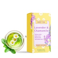 Thé instantané aux herbes personnalisé pour adultes avec de la lavande et de la camomille, 14 sachets de thé dans un emballage cadeau