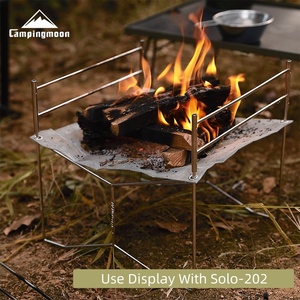Grille de barbecue de <span class=keywords><strong>camping</strong></span> en plein air, filet de feu en acier inoxydable, support de foyer, grille de feu de camp portable, poêle à bois pour la randonnée - Product Image 3