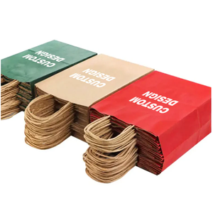 Thân thiện với môi có thể tái chế Túi giấy Kraft Giấy với xử lý tùy chỉnh in nâu kraft mua sắm túi giấy với logo riêng của bạn - Product Image 3