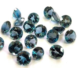 Topacio azul Londres natural corte redondo 7mm facetado-suelto Topacio Azul Londres redondo - Product Image 6