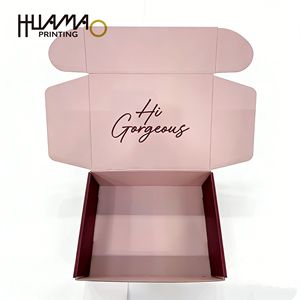 Boîte en carton ondulé rouge sur mesure Huamao, matériau recyclé, impression personnalisée du logo, boîtes d'expédition en carton ondulé pour savon, boîtes d'expédition - Product Image 1