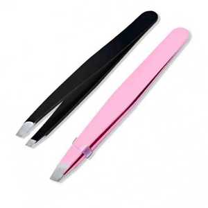 ชุดแหนบถอนขนคิ้วแบบมืออาชีพ สีเงินชมพูวิ้งๆ ผลิตจากสแตนเลส เป็นมิตรกับสิ่งแวดล้อม สำหรับกำจัดขนคิ้วและแต่งหน้า ปลายเฉียง - Product Image 3