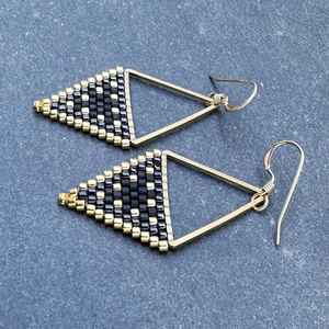 Boho ต่างหูลูกปัดด้วยการออกแบบสีฟ้าครามแอนดี้ cascading Fringe, เครื่องประดับของขวัญที่ไม่ซ้ำกัน - Product Image 3