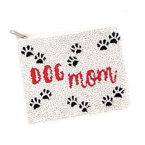 Dog Mom Handmade Eco-Friendly Lightweight Seed <b>Bead</b> Zipper Clutch <b>Large</b> Capacity Soft Trendy Evening Party Gift for Women - Product Image 5