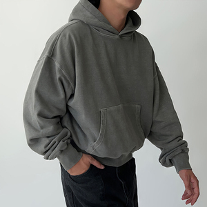 Usine de tricotage personnalisation pull à capuche tricoté de haute qualité pour hommes 100% sweat à capuche en coton avec poche sweat à capuche pour hommes - Product Image 5