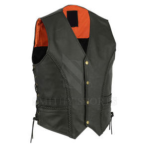 Chaleco de cuero con cuello en V para hombre, estilo de calle, ropa exterior transpirable personalizable de la mejor calidad para el servicio OEM de invierno - Product Image 3