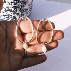 Natural Freshwater Pearl Stud Earrings 925 Sterling Silver Handmade Unique Stud Earrings Christmas Birthday Gift Jewelry - Product Image 1