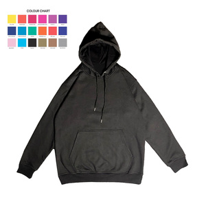 Pull à capuche pour hommes en coton mélangé Basics personnalisé en gros Sweat à capuche unisexe lourd surdimensionné noir vierge - Product Image 1