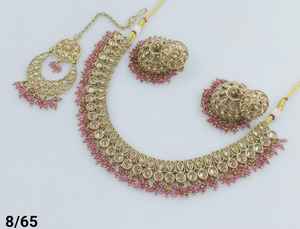 <b>Indian</b> Traditional & Fashionable Gold Plated Motipearl Round Choker Necklace <b>Set</b> With Jumkha Earring Maagtika Necklace <b>Set</b> Women - Product Image 2