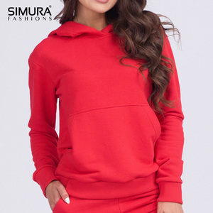 Sudadera con Capucha para Mujer SIMURA FASHIONS, Color Sólido, Tejido de Algodón, Manga Larga, para Otoño, con Bolsillos, Diseño Transpirable - Product Image 5