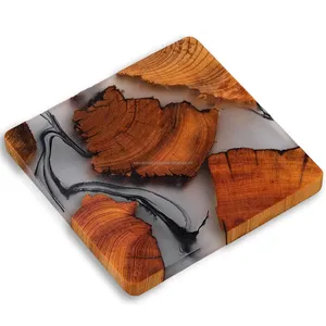 Sous-verres carrés et ronds en résine de style japonais pour boissons, bière, thé, café, avec support pour accessoires de cuisine - Product Image 6