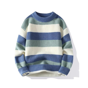 Haute qualité couleur unie Base tricoté 2024 pull respirant pour hommes pull à col rond pour hommes - Product Image 1