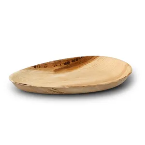 26Cm Tear Drop Natural Palm Leaf Wedding Dessert Palm Leaf Plates <b>For</b> Food Packaging And Retail <b>Sale</b> - 200 pcs/carton - Product Image 2