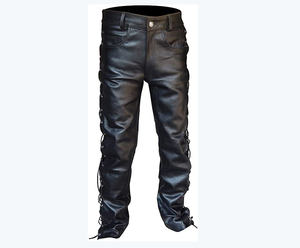 Pantalones de cuero de los hombres de moda Slim & Soft PU Pantalones rectos Cintura alta Estilo casual Servicio OEM disponible - Product Image 6