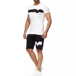 2024 haute qualité personnalisé Streetwear coton Jogging vêtements de sport survêtement et 2 pièces Shorts survêtement hommes ensemble - Product Image 3