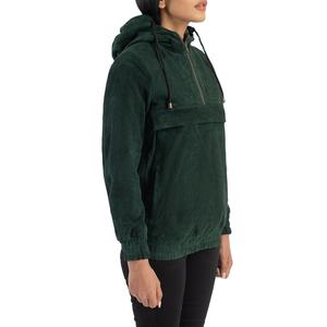 Blouson universitaire authentique pour femme, vert, à capuche, en daim, en cuir, en denim, respirant, Collections Automne, Mode, Meilleures ventes - Product Image 3