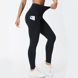 Fitness Pants Yoga <b>Leggings</b> for Women <b>High</b> <b>Waist</b> Elastic Solid Color Unique Design Best Quality Women <b>Leggings</b> Workout Yoga Pant - Product Image 3