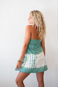 ชุดเดรสคอกลมแขนสั้นสำหรับผู้หญิงเหมาะกับปาร์ตี้ชายหาดวันหยุดพักผ่อนและอากาศร้อน - Product Image 4