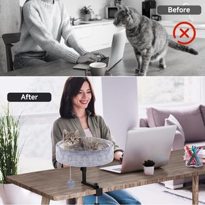 Mueble Moderno para Gatos con Forma de Isla para Escritorios de Oficina y Mesas de Juego, Giratorio 360°, Ajustable, Soporta 44 Libras - Product Image 3