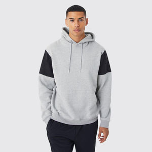 Sudadera con Capucha de Invierno 2025 Personalizable para Hombre, de Manga Larga, Felpa, Dos Tonos, Diseño Sólido, Hombros Caídos, Talla Grande, Transpirable - Product Image 2