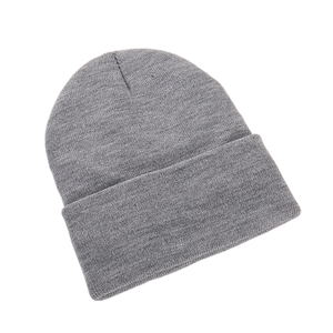 หมวกบีนนี่อะคริลิคถักให้ความอบอุ่นเปล่าใส่โลโก้ได้ตามต้องการสำหรับฤดูหนาว - Product Image 1