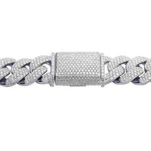 Chunky Hip Hop Hombres Cadena Joyería Plateado Bling Collar - Product Image 2